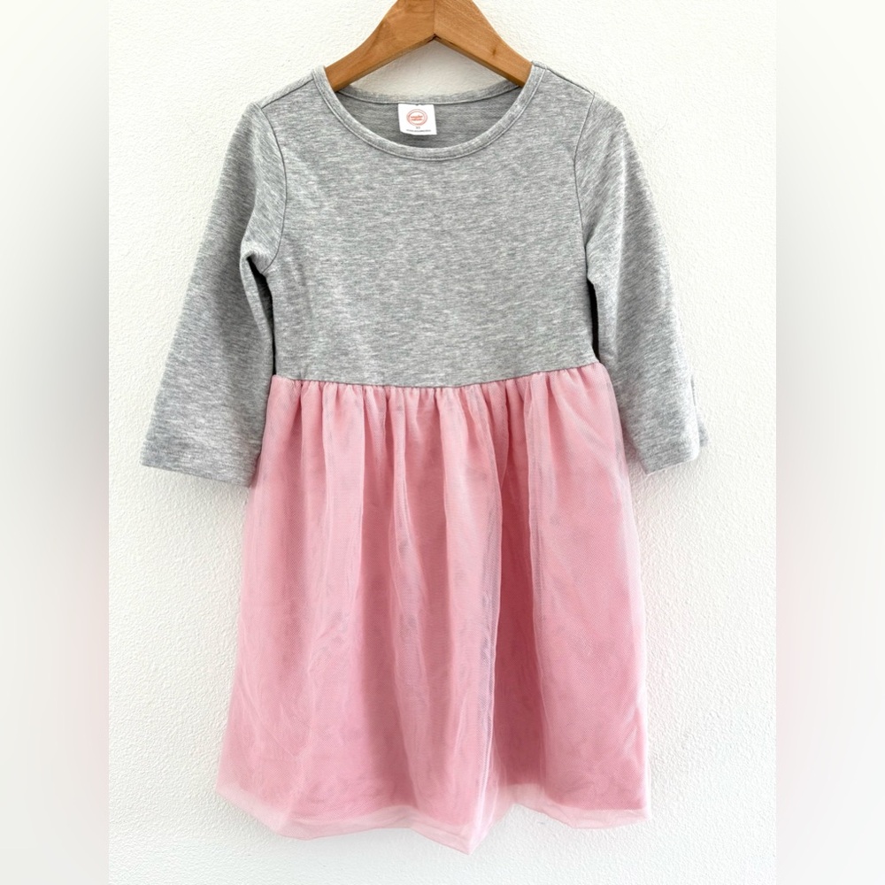 Wonder Nation Gray and Pink Tulle Dress